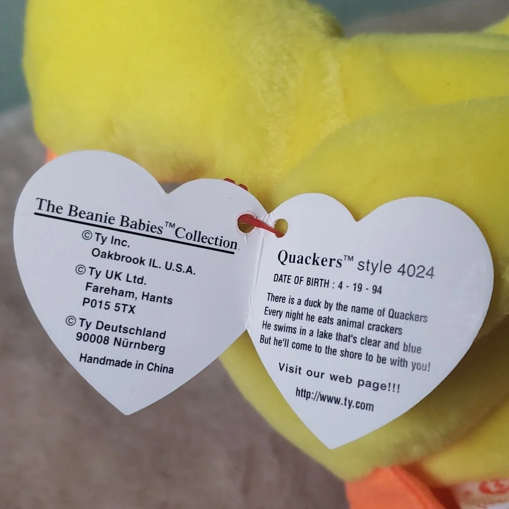 Quackers Buddy & Beanie Set 🦆Ty Plush Yellow Ducks🦆 Gift Toy Collectible, NWT - Picture 11 of 17